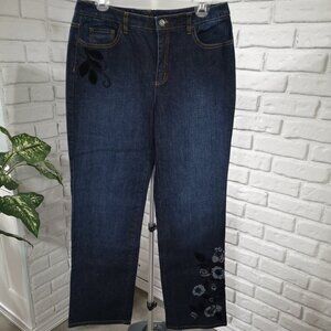 Talbots Stretch Ladies Size 8 Straight Leg Dark Wash Jeans